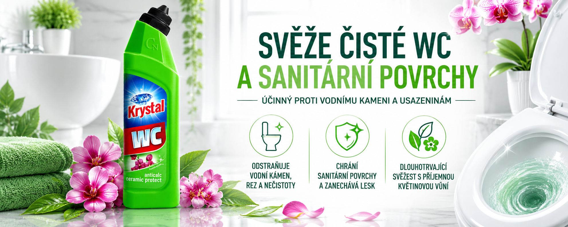 krystal wc zelený banner